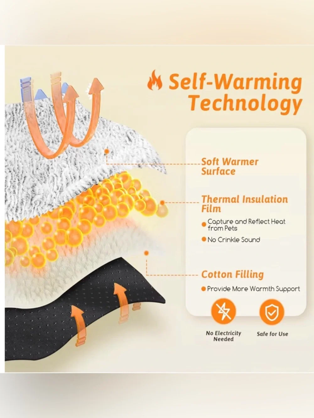 New Self Heating Cat Bed, Soft Thermal Dog Crate Mat, Washable Kennel Pad